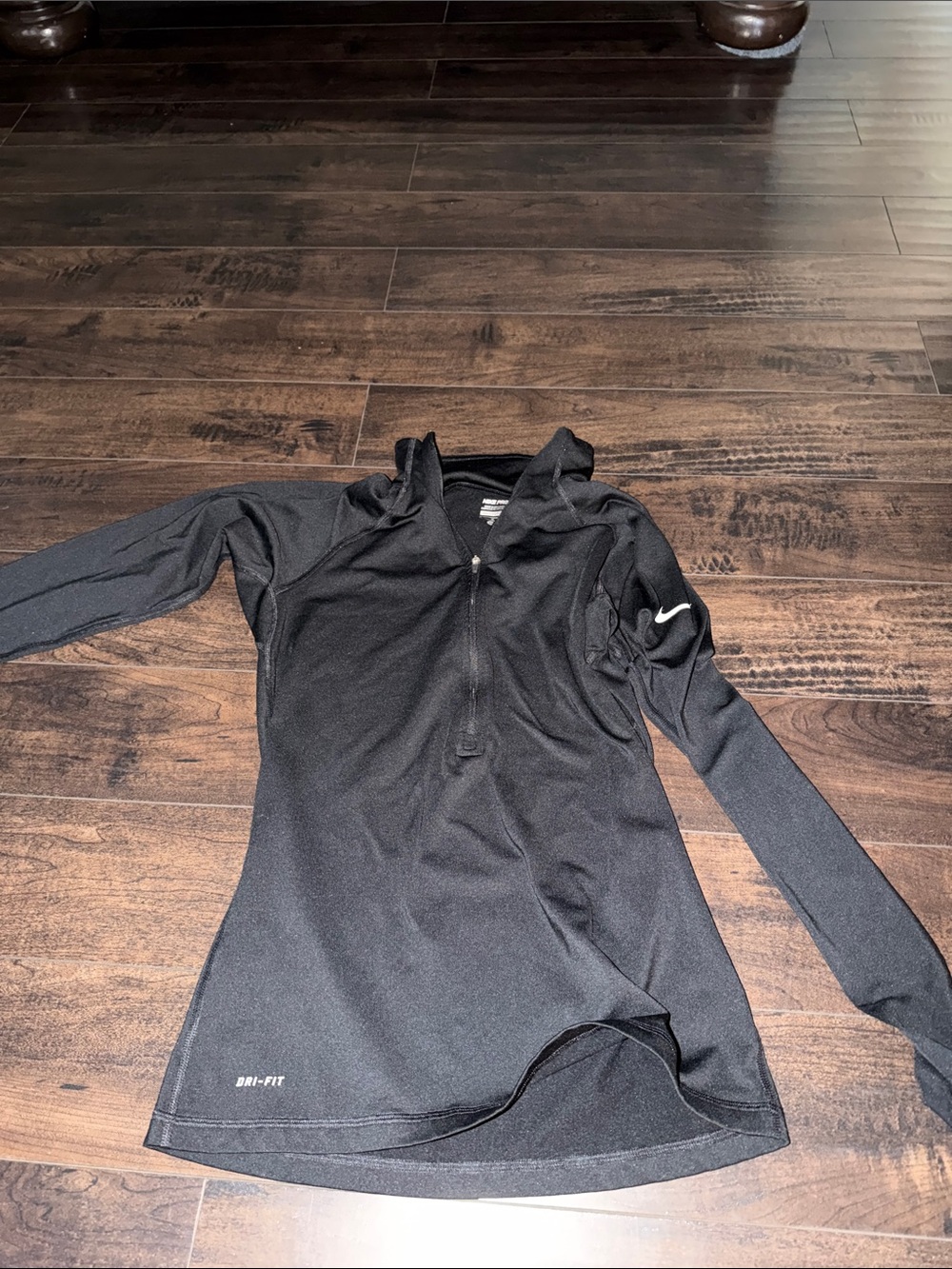 Nike Black Long-Sleeve Dri-FIT Half-Zip Hoodie
